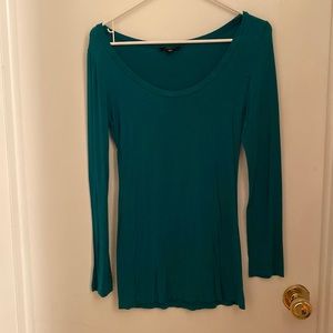 Dark teal long sleeve scoop neck